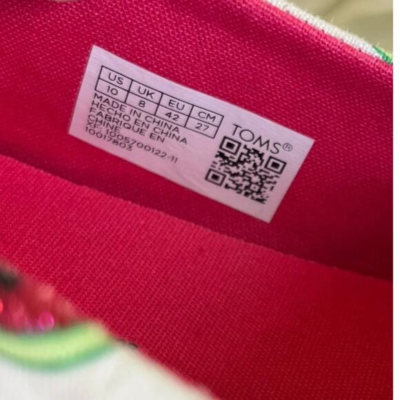 TOMS Sparkling Watermelon Slip On Alpargatas Size US 10 / Euro 42, Pre-owned - Picture 16 of 16